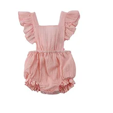 Комбинезоны для девочек; детские комбинезоны для маленьких девочек; льняная Детская летняя одежда с оборками; шорты для девочек