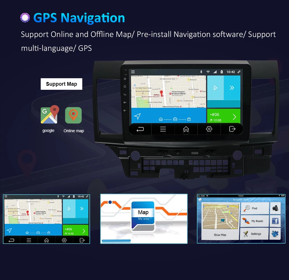 Perfect 2G/4G RAM Android 9.0 for Mitsubishi Lancer stereo multimedia head unit GPS Radio car radio gps player stereo gps 42