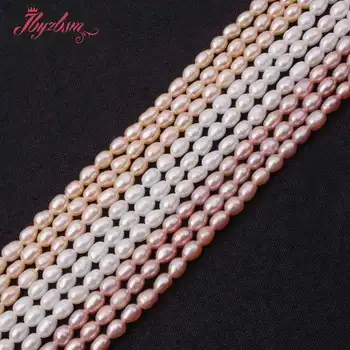 

3-3.5Mm Oval Bead Freshwater Pearl Natural Stone Beads For Diy Necklace Bracelat Woman Jewelry Making Loose 14"