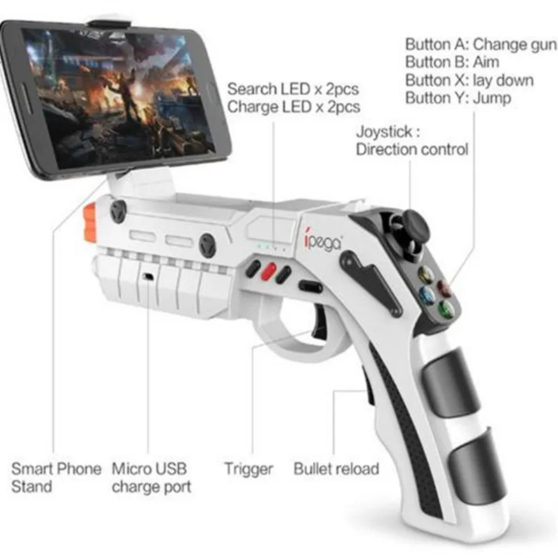 IPEGA PG-9082 контроллер Para Celular Arma пистолет контроллер AR мобильный игровой для iPhone Bluetooth контроллер для Android IOS Телефон