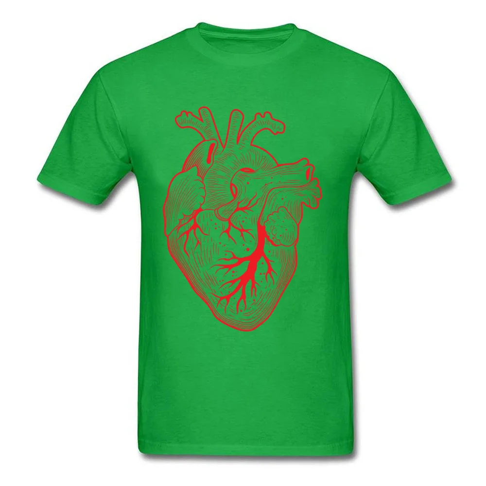 Men's T-Shirt ANATOMICAL HEART Print Tees 100% Cotton Crew Neck Short Sleeve Casual Tops Shirt NEW YEAR DAY Drop Shipping ANATOMICAL HEART green
