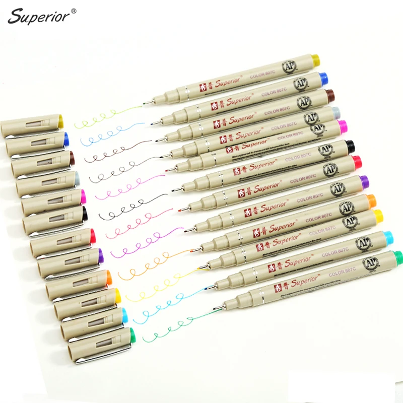 

Bgln 12 Colors Needle Drawing Pen 0.45mm Fineliner Animation Design Drawing Graphic Fabric Art Marker For Designers Artists