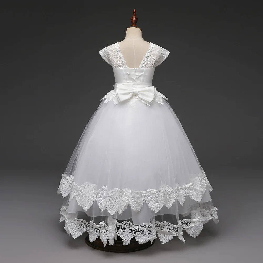 Lace Teen Girls Dress 2018 New Tule Child Wedding White Princess Pageant Gown Bridesmaid Dresses For Kids Party Evening Clothing (10)