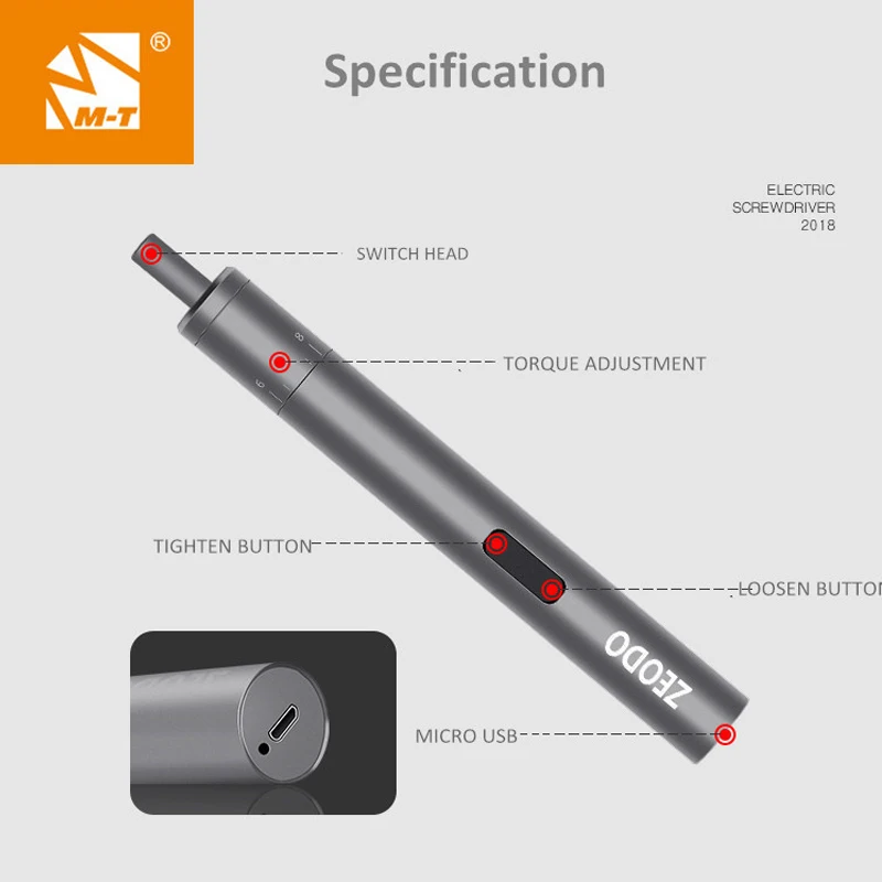 M-Triangle Mini Electric Screwdriver Set  Cordless Rechargeable for phone Watch Precise repair tools