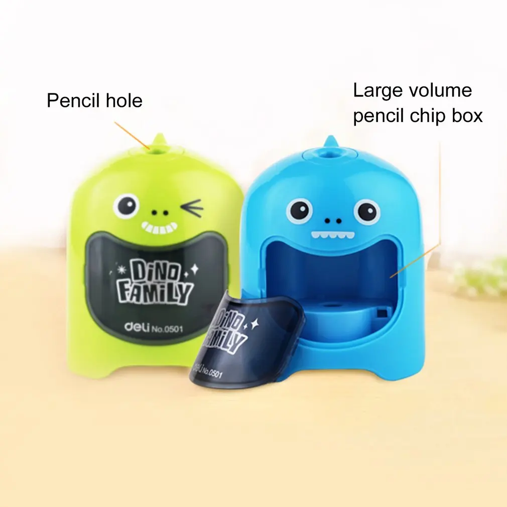 

Deli Electrical Automatic Pencil Sharpeners Students Office Cute Dinosaur-shaped Pencil Cutting Machine Stationery Gift 0501