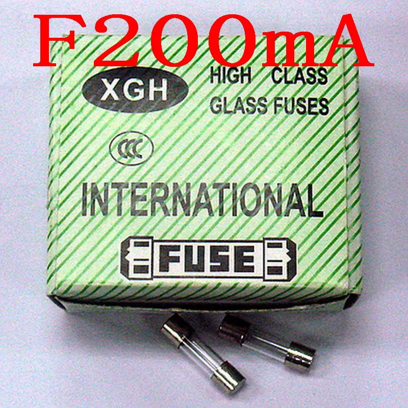 (100 шт./лот) 200mA F200mA 250V 5x20 мм быстродействующие Стеклянные Предохранители |