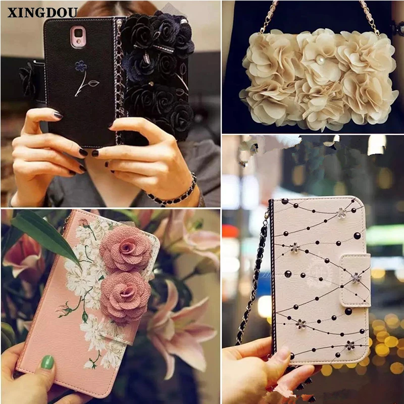 bilder für XINGDUO 3D Rose Blume Leder Handtasche Karte Strap Flip Brieftasche Armband case abdeckung für iphone 6 6s plus 5 5 s für samsung galaxy bilder für XINGDUO 3D Rose Blume Leder Handtasche Karte Strap Flip Brieftasche Armband case abdeckung für iphone 6 6s plus 5 5 s für samsung galaxy