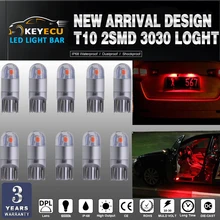 Keyecu 50*194 красный светодиод T10 2SMD 3030 фишек салона Свет ReplacementW5W 168 175 19Map-Dome-Courtesy-License пластины