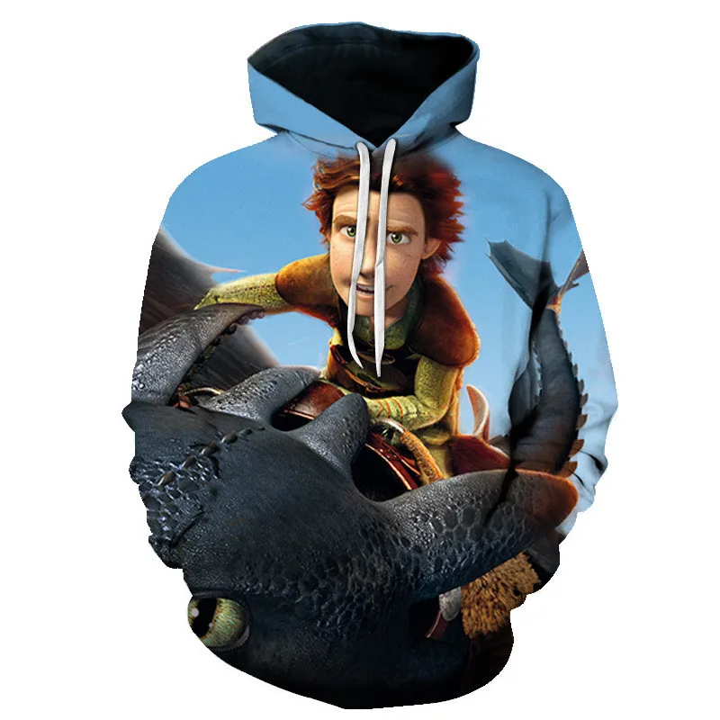 2019 New Toothless Print Men's Sweatshirts How To Train Your Dragon Figures Light Fury White Dragon Printed Male Hoodies Streetwear (1)