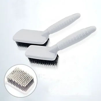

Silicome Pet Dogs Fur Cleaning Comb Teddy Long Hair Brush Wire Licetesoura Poodle Comb Brush Handle Cat Massage Bath Dog QQM698