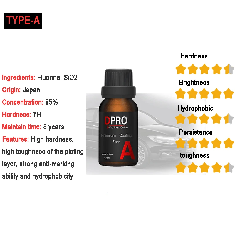 black car wax liquid car glass coating super ceramic pro hydrophobic  coating car care product cera para carro for honda civic 2006-2011 meguiars car wax