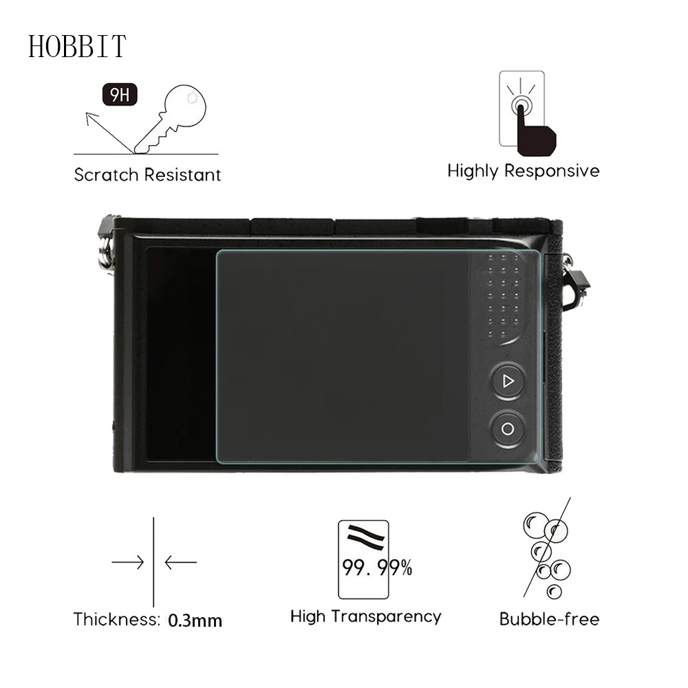 

2Pack For Xiaomi Xiaoyi YI M1 / YI 4K Sport Digital Camera 0.3mm 9H Clear Tempered Glass Screen Protector camerea LCD glass Film