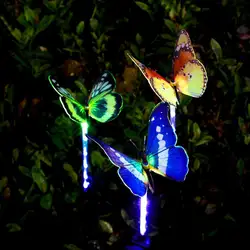 3 шт./компл. Солнечный светодиодный волоконно-оптический бабочка солнечный светильник для сада наружные садовые светильники, декор дома