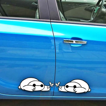 

Volkrays 2 X Car Decoration Cartoon Cute Baymax Catch Butterfly Reflective Sticker Decal for Motorcycle Honda Toyota Focus Opel