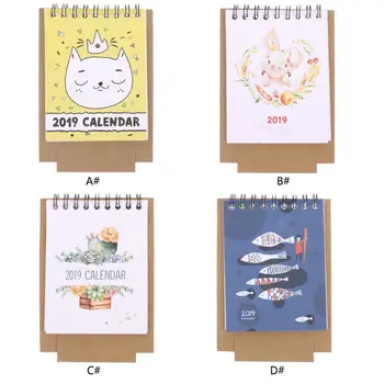 

2019 Cute Cartoon Desktop Paper Calendar Multi-function Timetable Plan Notebook