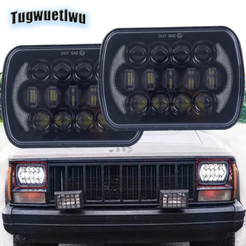 

2pcs 7x6/5x7inch LED Rectangle Headlights With DRL car light assembly drl headlight for Jeep Wrangler YJ Cherokee XJ H6054 H5054