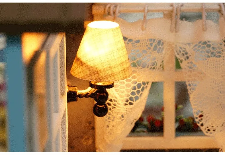 Casa de Madeira com Móveis Casa em Miniatura Brinquedos para Crianças Natal e Aniversário Quarto Bonito Faça Você Mesmo Miniaturas Z07 13 ArquiteturaCasa DIYMiniaturas