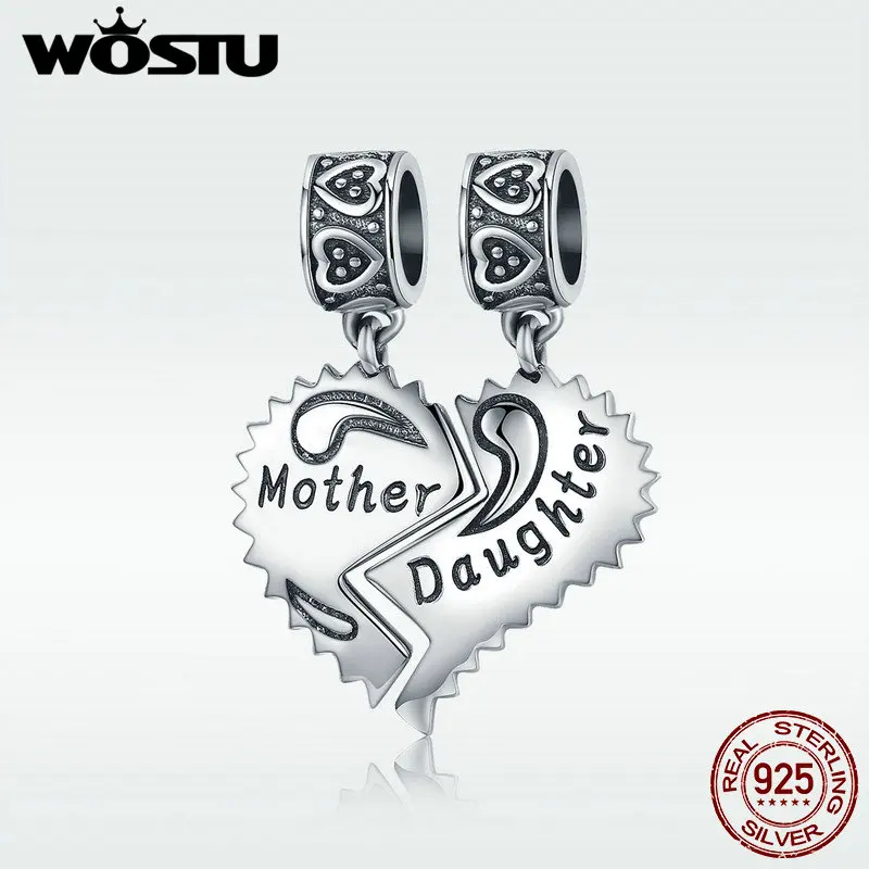 WOSTU/Новинка 100% 925 пробы серебряный для мамы и дочки Love Forever бусина подвеска