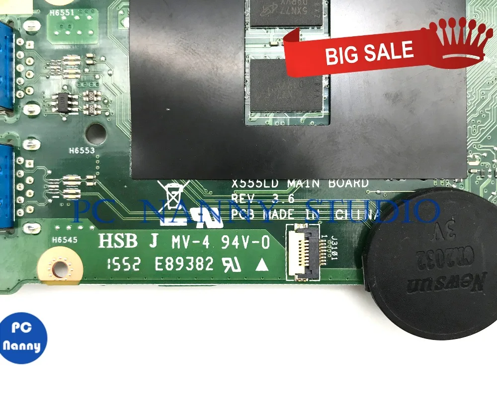  PCNANNY For asus X555LD laptop motherboard SR244 I3-5005U GeForce 920M tested
