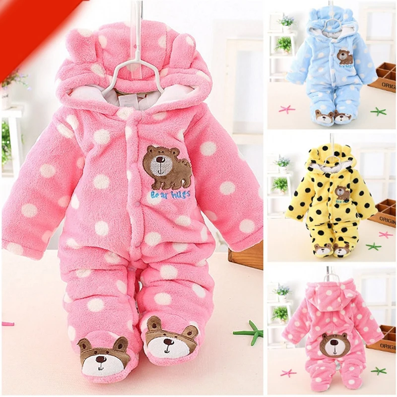 

New Baby Winter Romper Cotton Padded Thick Newborn Girl Warm Jumpsuit Autumn Fashion Baby's Wear Kid Climb Clothes Sa822256