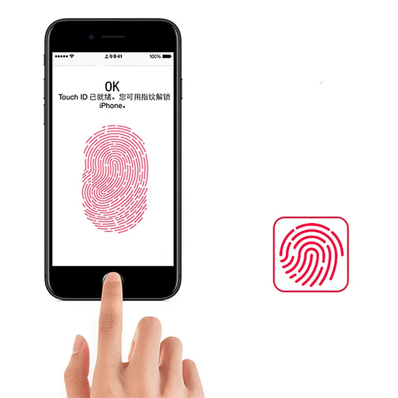 Для iphone 7 7Plus красный цвет отпечаток пальца металлическая кнопка домой для iphone 5 5s 6 6s 6s plus Идентификация отпечатков пальцев Защита