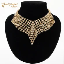 Fashion Collar Necklace Gold Silver Plated Maxi Metal Chain Necklace Women Arrow V Chocker Necklace Jewelry