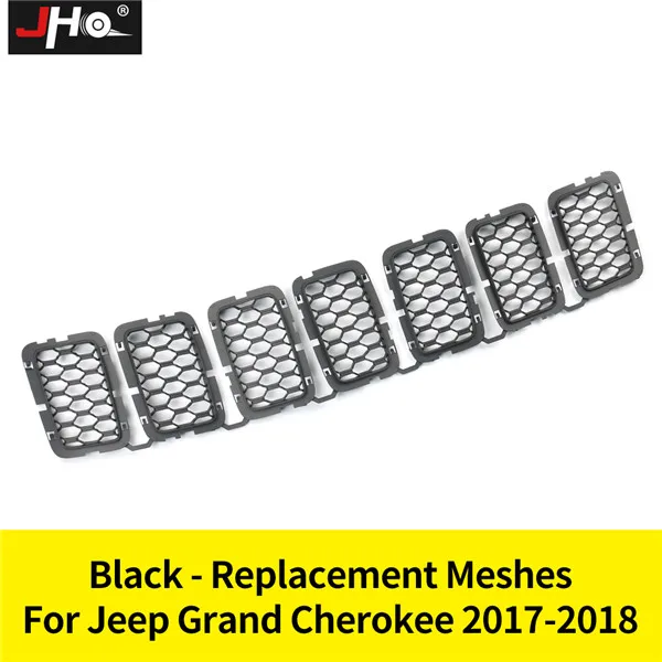 JHO ABS передняя решетка вставки сетки рамка Крышка Накладка для Jeep Grand Cherokee- 17 аксессуары для стайлинга автомобилей - Цвет: Option F