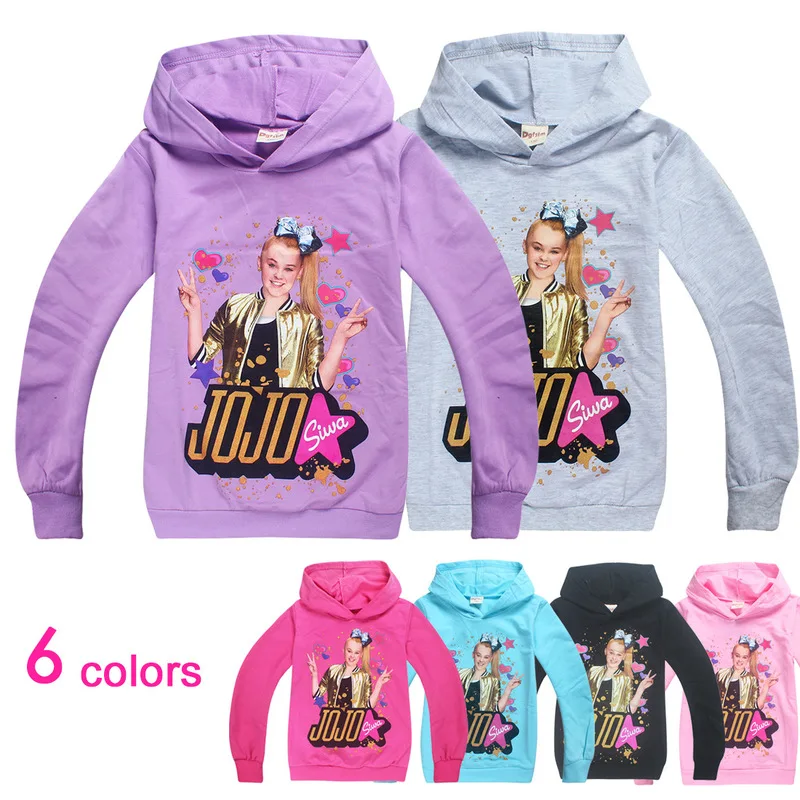 JOJO Siwa/толстовки с длинными рукавами для девочек толстовки Весенняя футболка