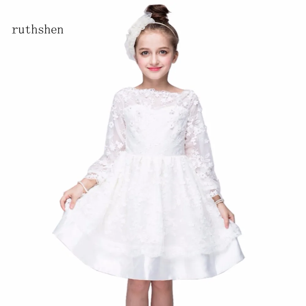 ruthshen In Stock 2018 Princess Baby Flower Girls Dresses For Weddings
