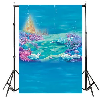 

NeoBack Underwater World Mythical Castle Photography Backdrops Coral Shell Kids Birthday Party Banner Decorate Photo Background