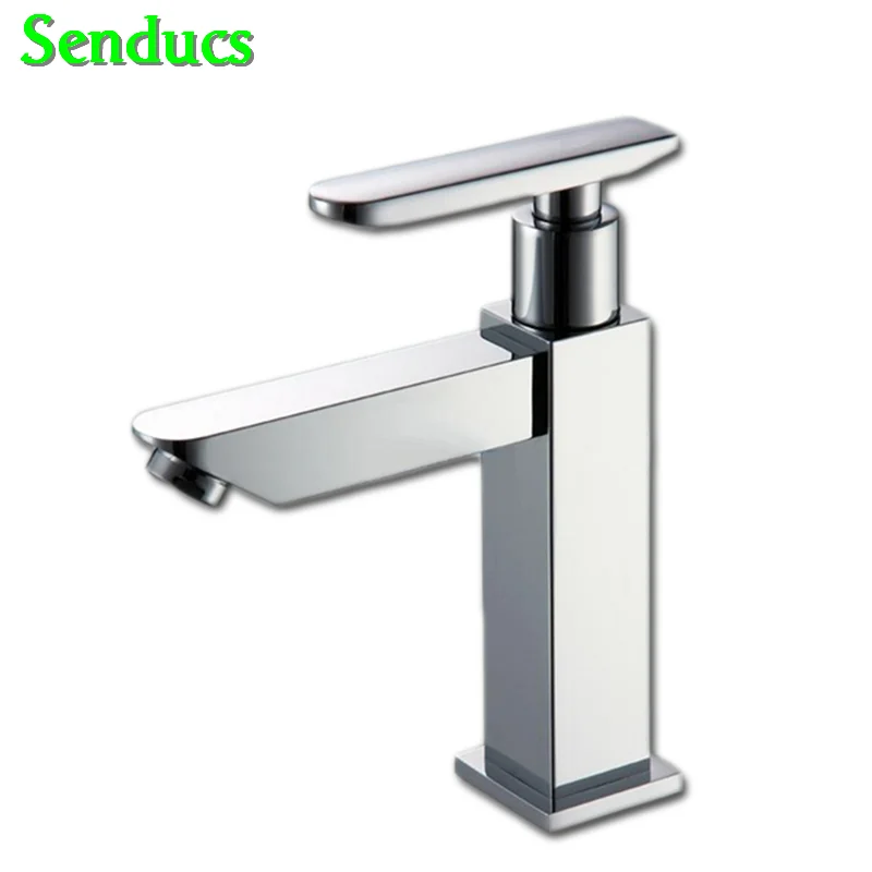 

Senducs Cold Basin Faucet of Top Quality Brass Cold Bathroom Basin Sink Faucet Polished Chrome Cold Water Mixer Tap