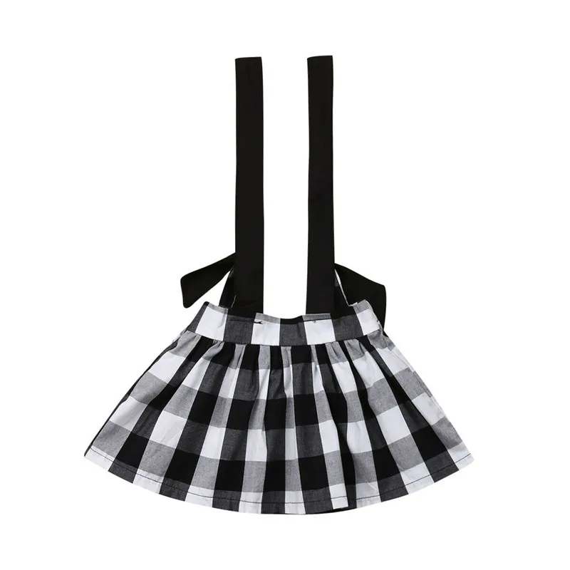 

Summer Brand New Toddler Baby Girls Skirt Plaid Suspender Skirt Casual Strap Sundress One Pieces