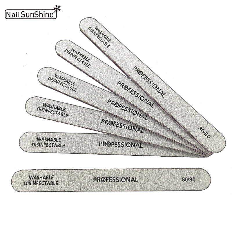 

5Pc Grey Straight Professional Nail File 80/80 Sanding Buffer Block lime a ongle Manicure Buffer Polishing Nail Tools Nail Files