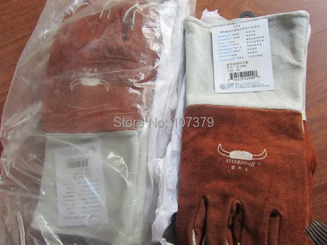 250 градусов Цельсия высокие термостойкие защитные перчатки кожаные рабочие перчатки TIG MIG зерно корова кожаные перчатки сварочные