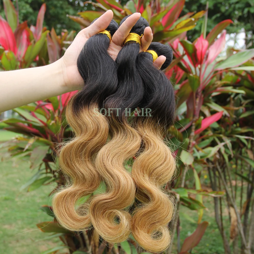 Brazilian Virgin Hair Body Wave 3 Bundles Weave 1b 6 Ombre |