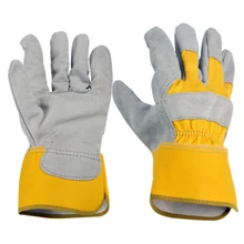 Сверхпрочные, идеально подходят для механики, сварки, садоводства, вождения, кожаные защитные перчатки, 6 пар, спилок, коровья кожа, рабочие перчатки