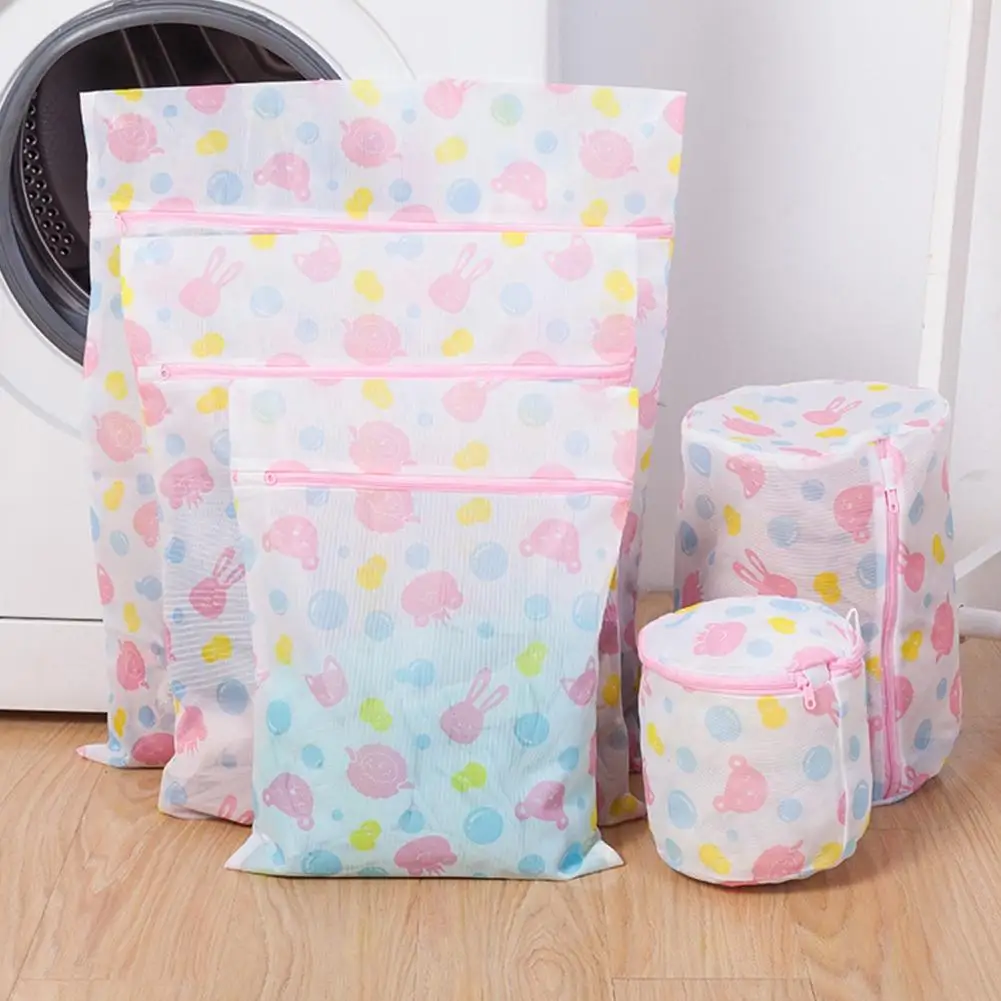 Adeeing 5PCS Printed Thickened Clothes Washing Bag for Washing Machine