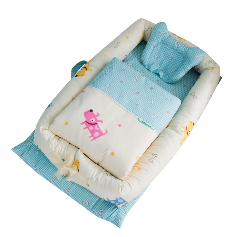 Новое хлопковое детское гнездо кроватка-колыбель кроватка туристическая детская кроватка кровать для новорожденных портативный кроватки детское гнездо моющийся бампер От 0 до 2 лет - Цвет: B4