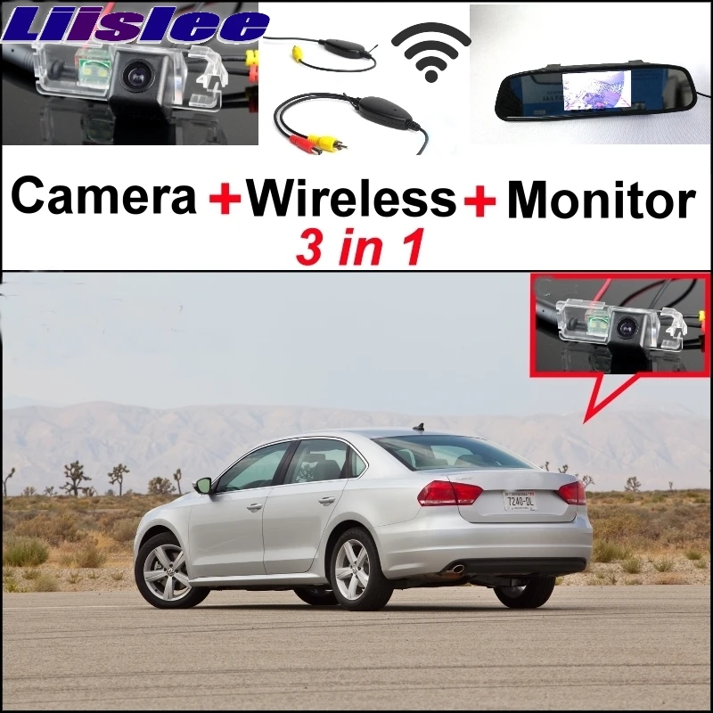 

Liislee 3 in1 Special Rear View Camera + Wireless Receiver + Mirror Monitor Easy Parking System For Volkswagen VW Passat B6 B7