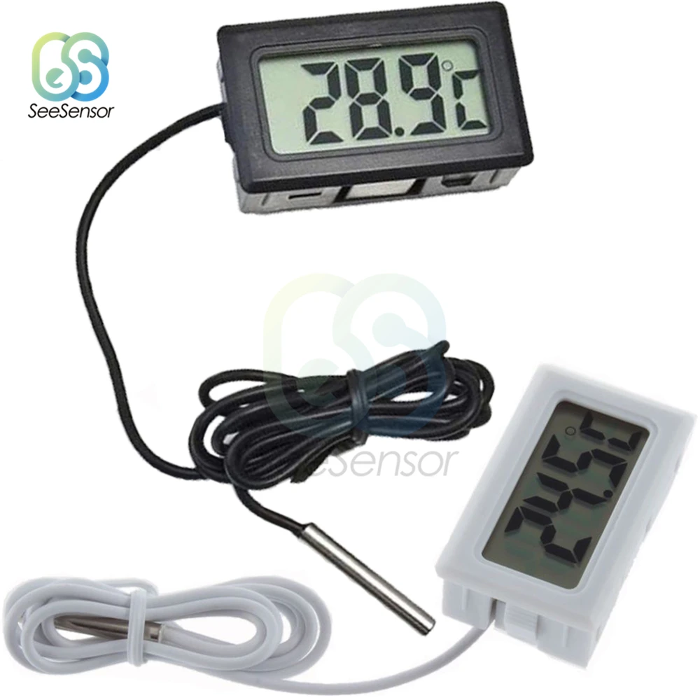 

LCD Digital Thermometer Fridge Freezer Thermometer Thermograph for Refrigerator Temperature Meter -50~110 Degree Probe 1/2 Meter