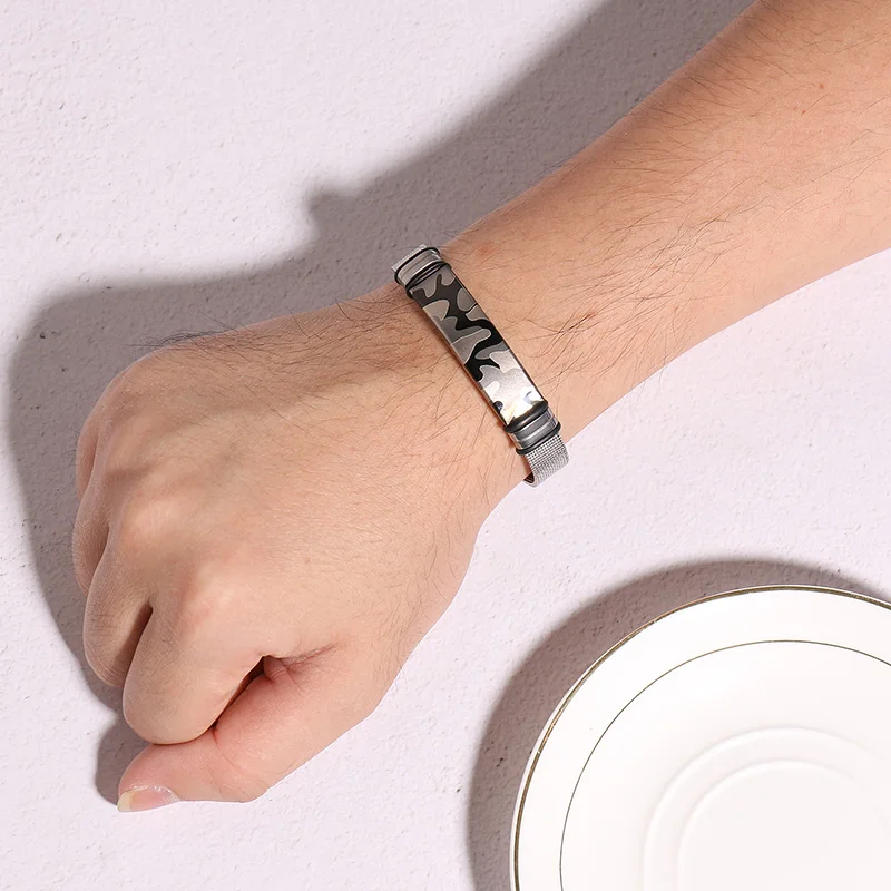 Men's Bracelet Stainless Steel Network Chain Male Men Gift Bestfriend Souvenir Military Dragon Bible