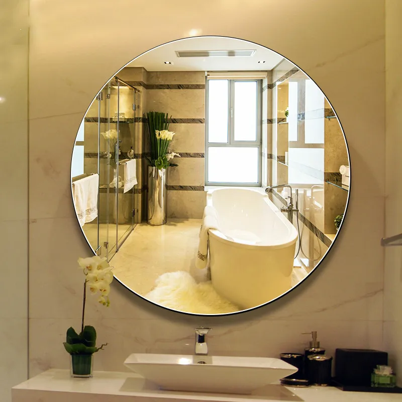 Round Bathroom mirror wall hanging bath large makeup ...