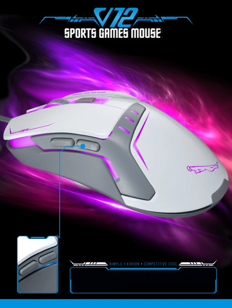  USB Wired Optical Gaming Mouse Ergonomics mouse with backlit 2400dpi Adjustment Mice for Computer P