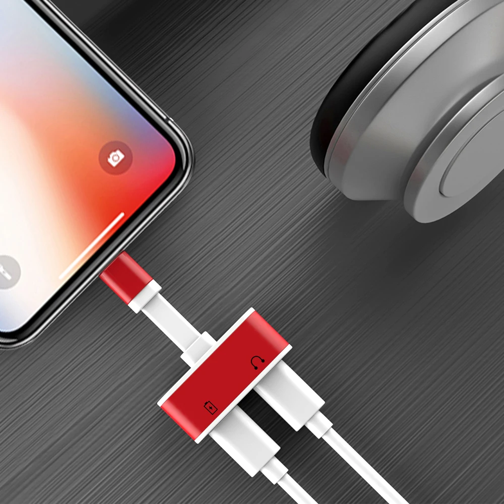 

Rocketek 2 in 1 For iPhone 7 Charging Adapter For iPhone 8 7 Plus 10 X Charger Splitter Headphone Adapter