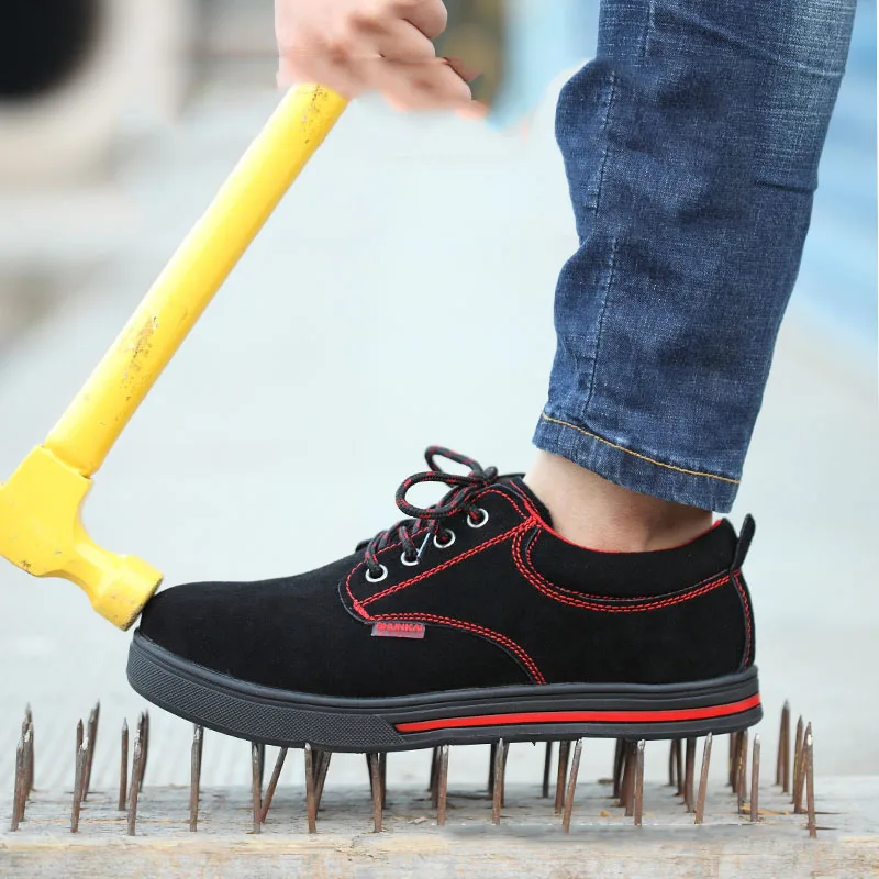 بقرة جلد الغزال أحذية أمان الرجال الصلب Toecap الصلب نعل سلامة الأحذية تنفس أحذية عمل الرجال أزياء حذاء خفيف زائد Size35-46 بقرة جلد الغزال أحذية أمان الرجال الصلب Toecap الصلب نعل سلامة الأحذية تنفس أحذية عمل الرجال أزياء حذاء خفيف زائد Size35-46