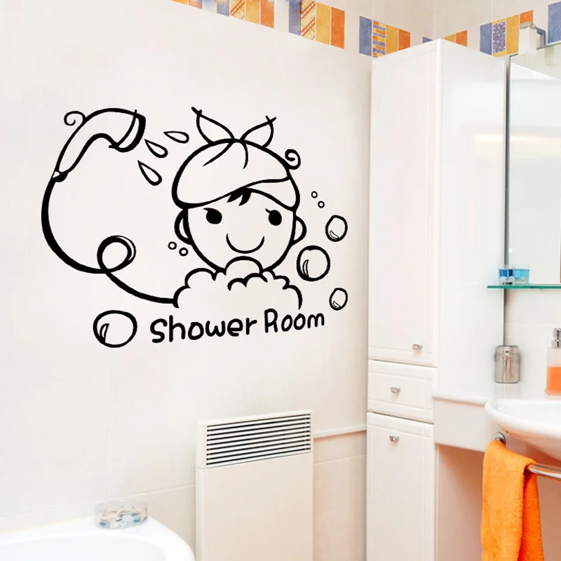 Душевая настенные Стикеры Home Decor DIY Съемный Книги по искусству виниловые панно