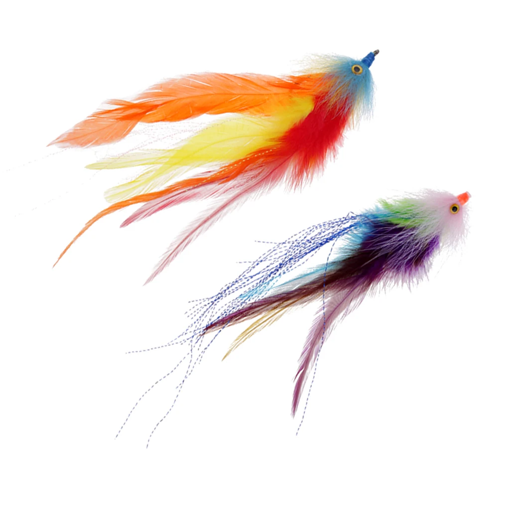 

2Pcs 17.8cm HOOK / TUBE Trout Salmon Steelhead Pike Fly Fishing Streamer Flies Fishing Tackle Tool for Saltwater Freshwater
