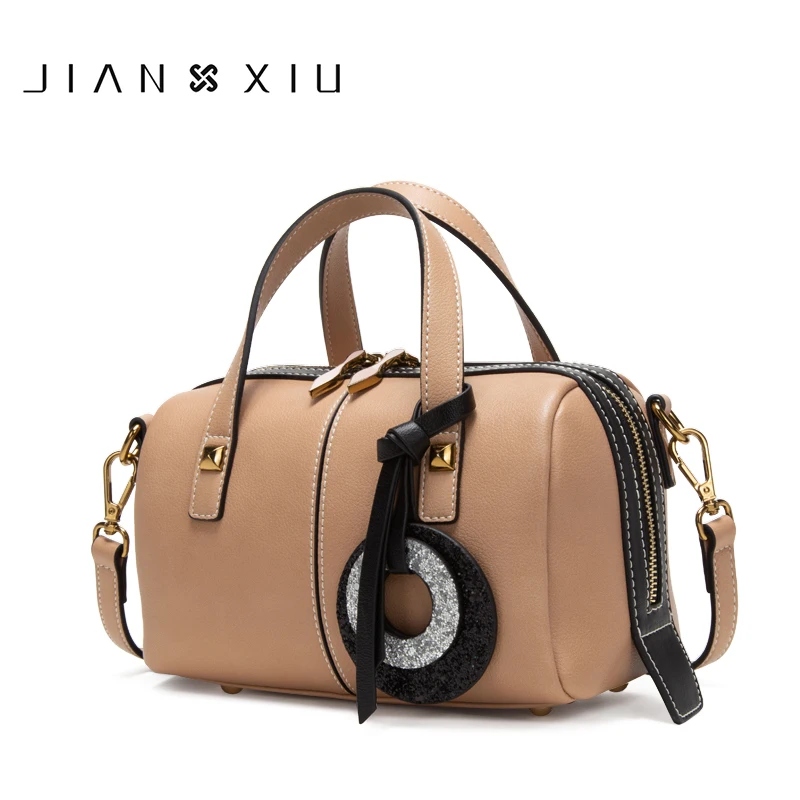 

JIANXIU Brand Women Pu Leather Handbag Fashion Top-Handle Bag Fringe Decoration Shoulder Bag 2020 Newest Capacity Boston Tote