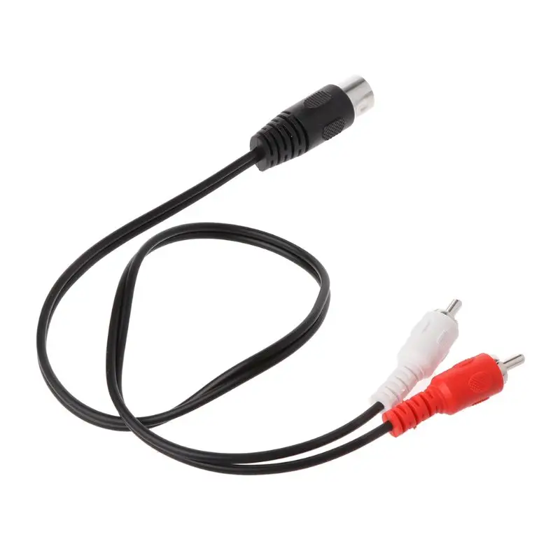 

0.5M/1.5M 5 Pin Din Male to 2 RCA Male Audio Video Adapter Cable Wire Cord Connector for DVD Player