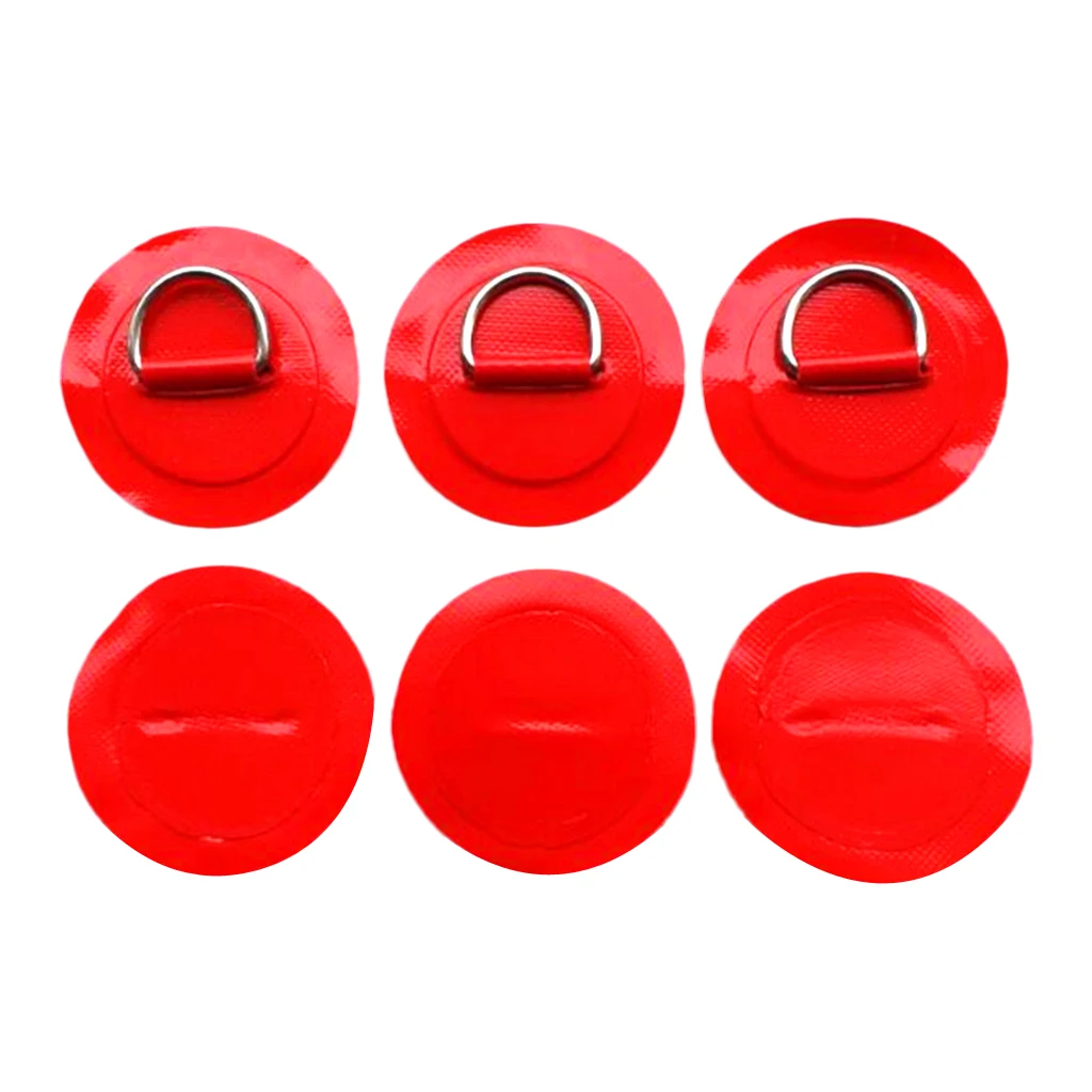 12X 316 Stainless Steel D Ring Pad/Patch 8cm(3.15inch) for PVC Inflatable Boat Raft Dinghy Canoe Kayak Surfboard SUP Red+Blue